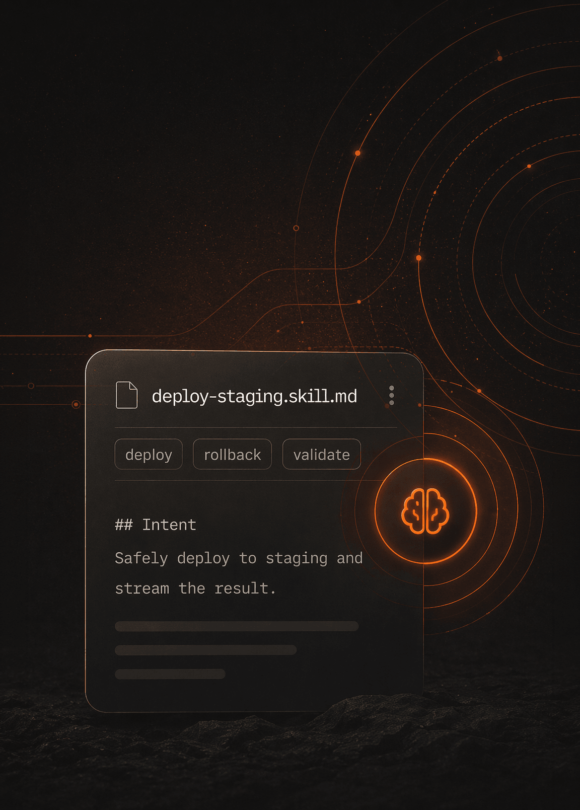 Skill document carrying deployment intent into AGH memory.