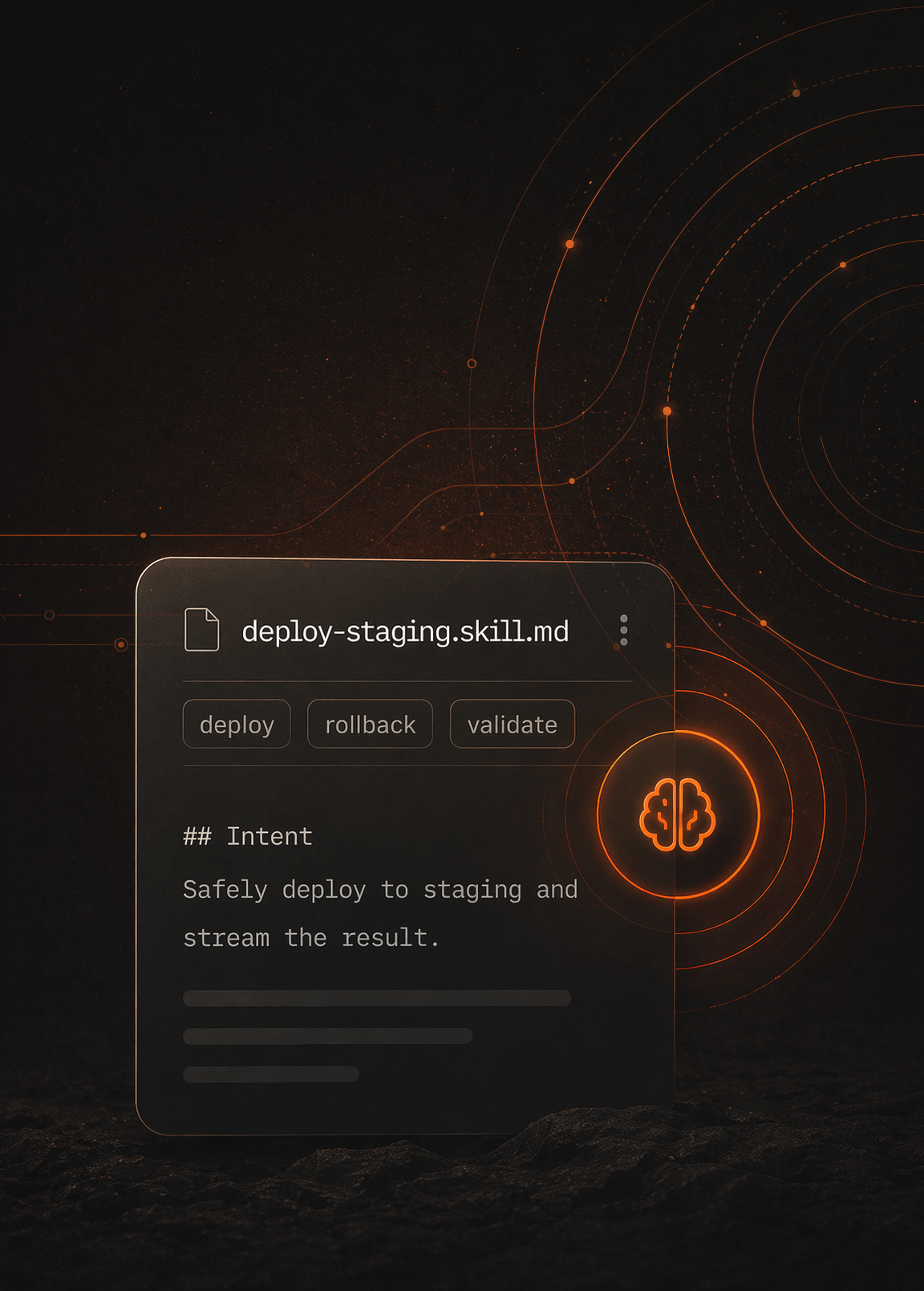 Skill document carrying deployment intent into AGH memory.